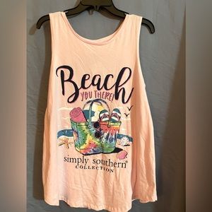 Simply Southern Oversized PINK Tank Ladies XL